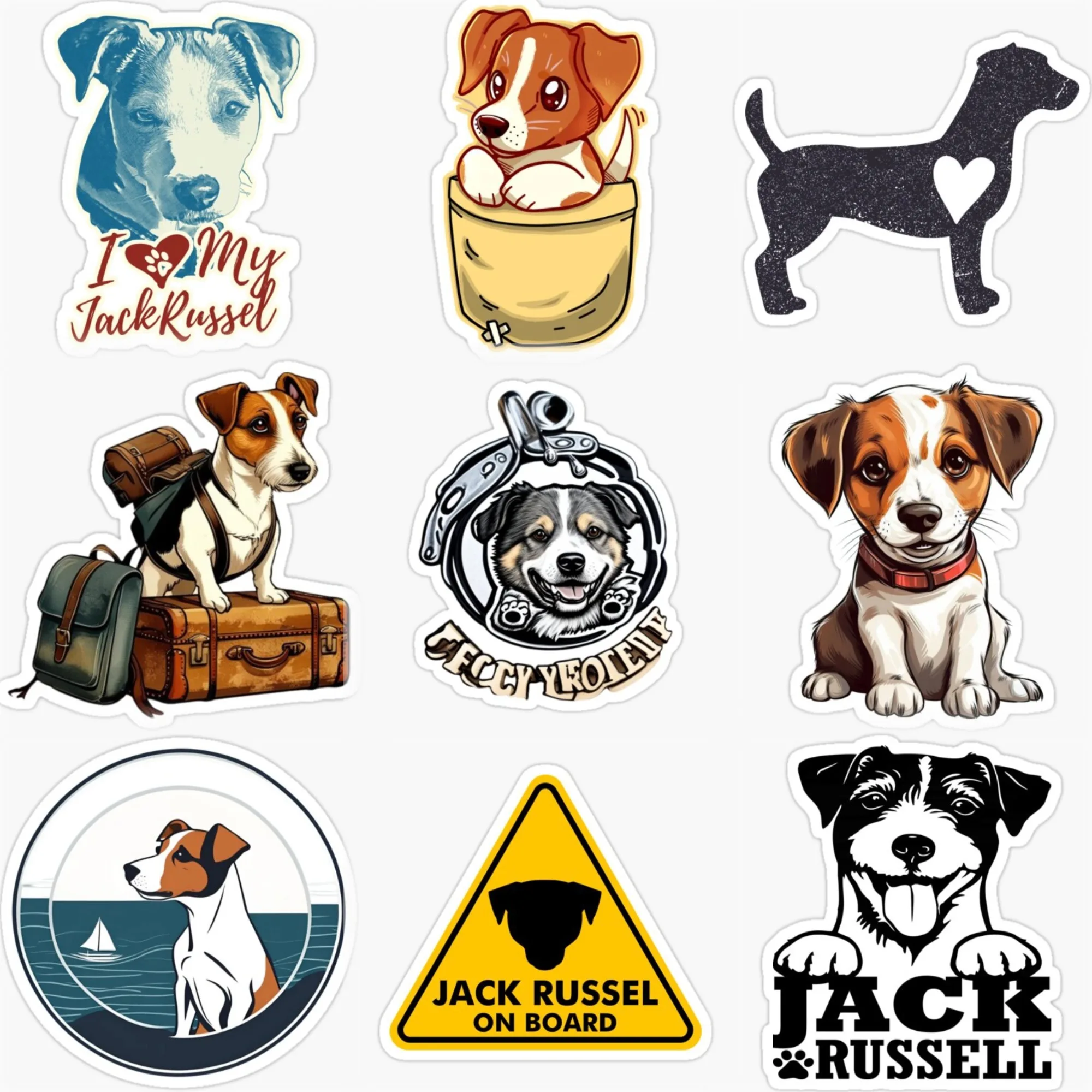 

Jack Russell Terrier Dog Cute Pet Creative Sticker Car Bicycle Van Wall Fridge Helmet Customizable Size