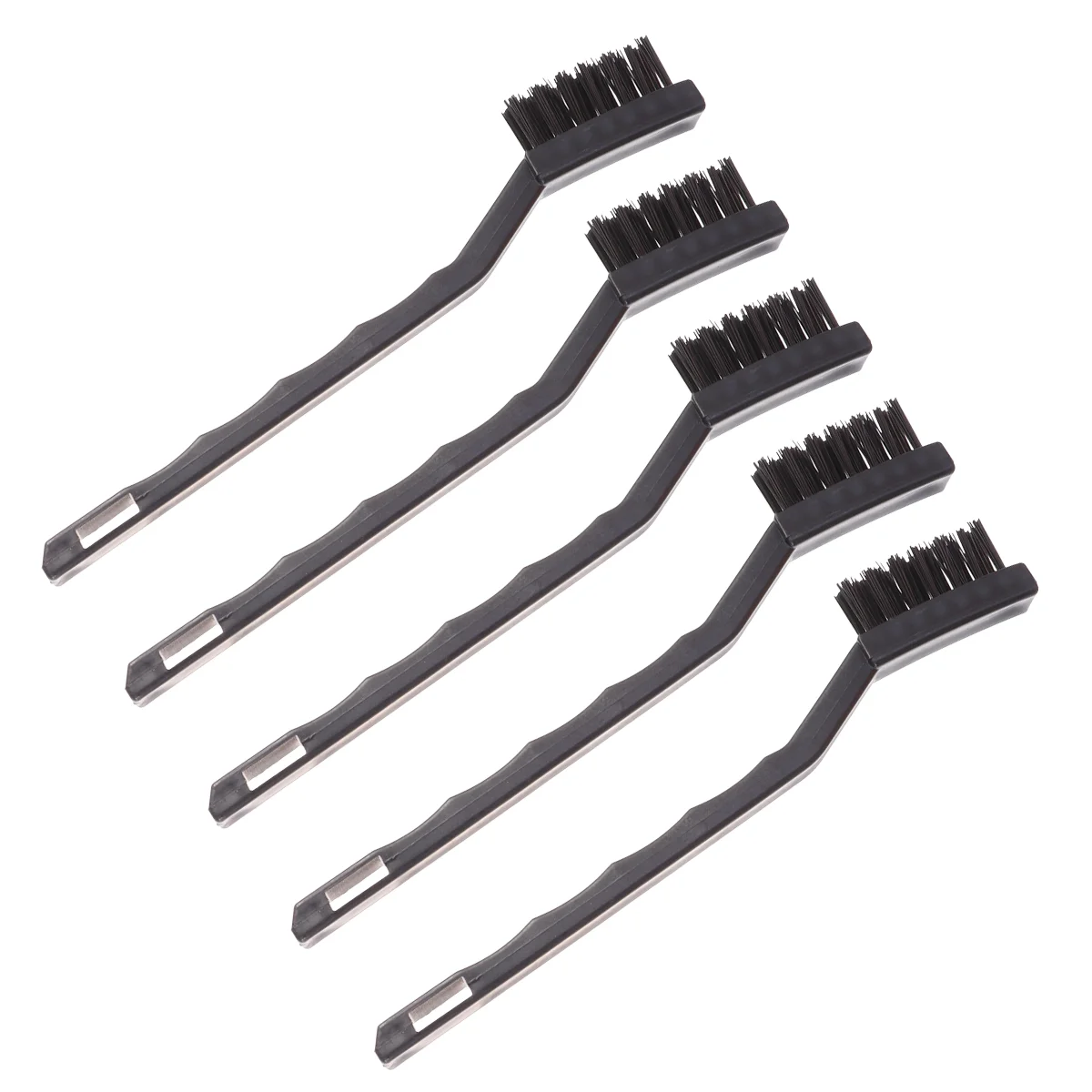 5pcs 7-inch 3 Row Plastic Handle PCB Circuit Board Anti Static Brush (Black) cleaning brush anti static record brush