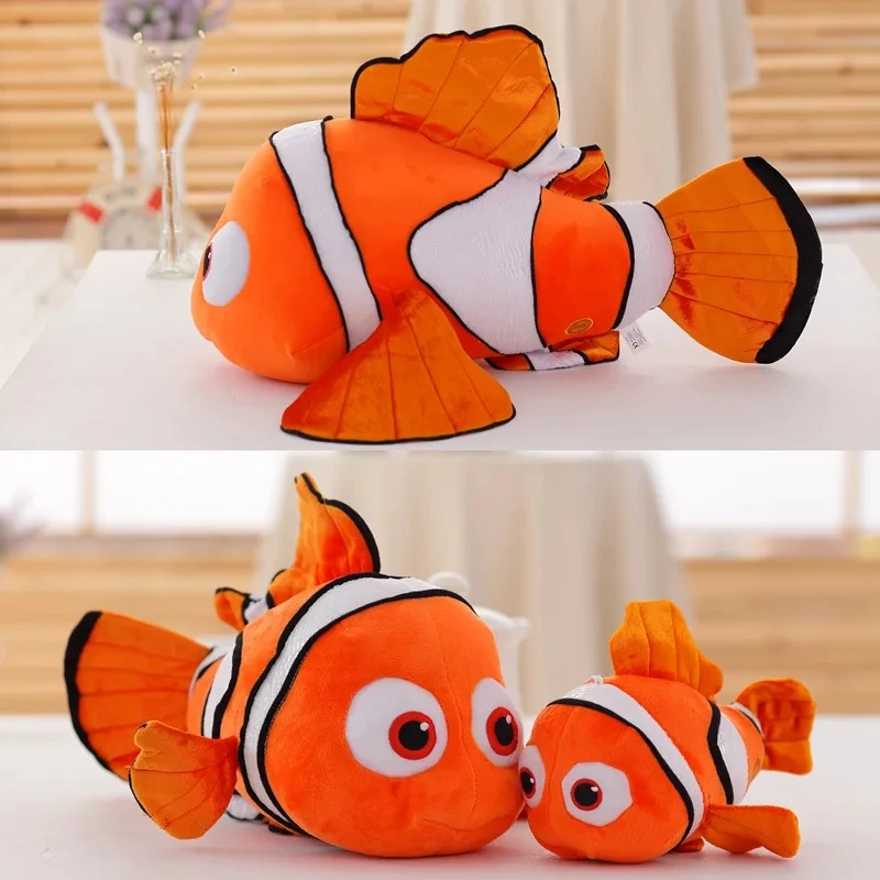 Almohada de pez payaso Nemo de dibujos animados de Disney, juguete de simulación de Vida Marina, muñeca de Animal suave, encanto para niños, regalo de cumpleaños