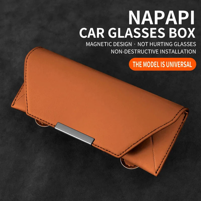 

Nappa Leather Car Glasses Sleeve | Magnetic Snap-Open | Ultra-Slim Envelope Design | Zero Blind Spot