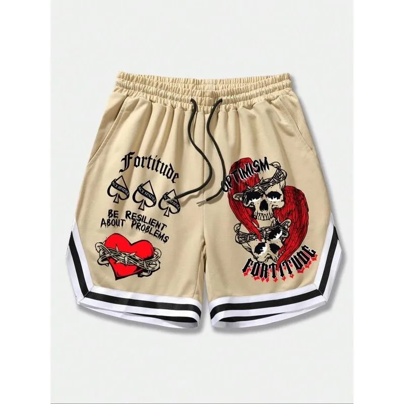 

Men's Skull Print Shorts Floral Patterned Summer Shorts 100% Other Material Spring Seasonal Fashion Ladies' Sweatpants