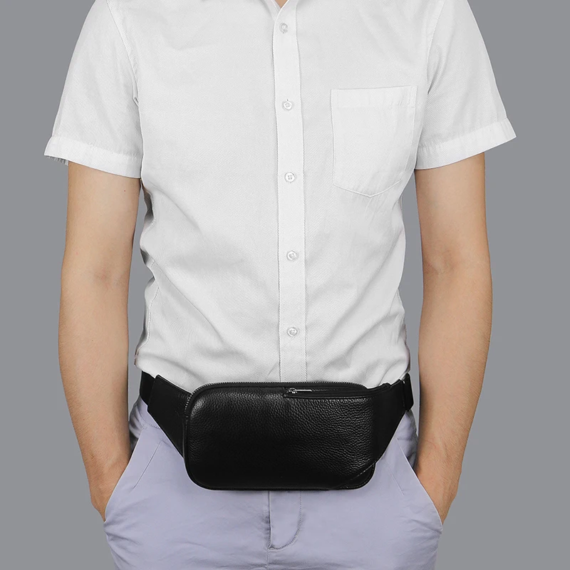 Kleine Leder-Sling-Crossbody-Brusttasche, leichter Tagesrucksack, schlanke, diebstahlsichere Umhängetasche, über der Schulter, Rucksack für Mann und Frau – Detail 11