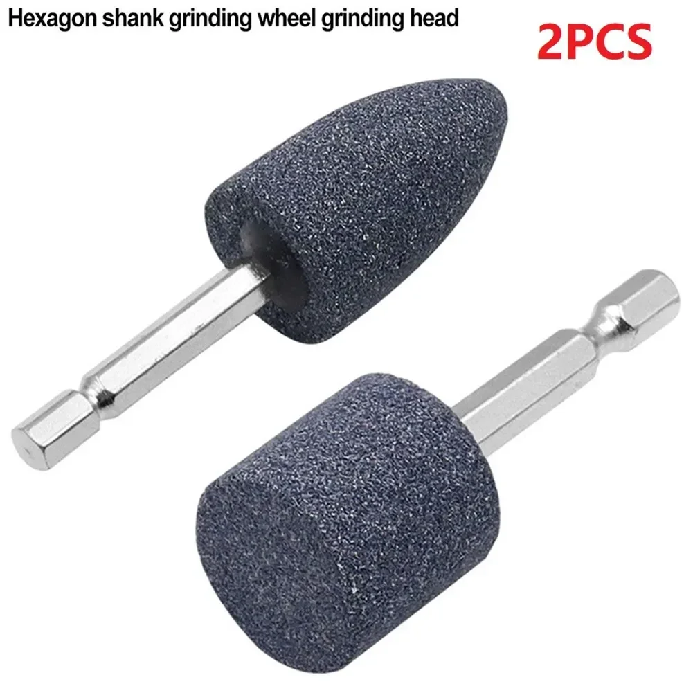 2pcs/set Hexagonal Shank Grinding Wheel Sharpening Head Portable Grinding Drill Tool Power Tool Accessories