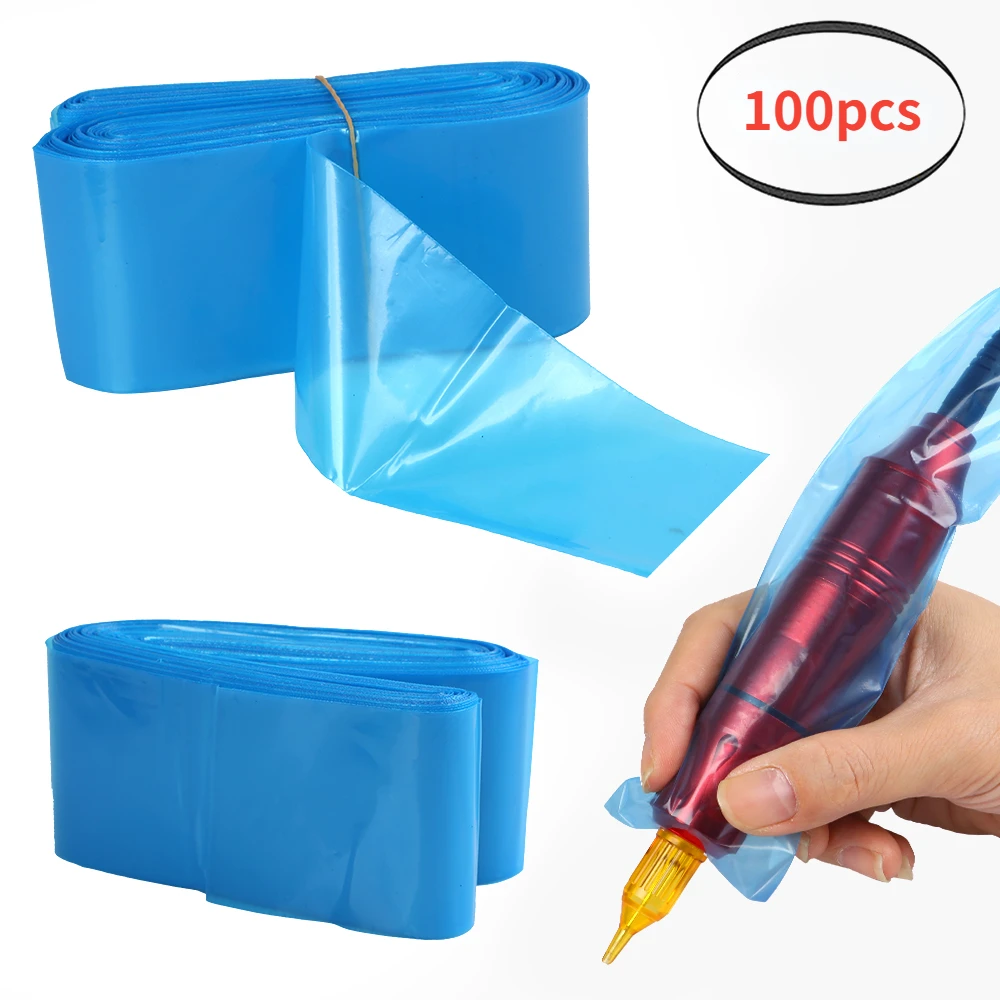 Disposable Tattoo Pen Bags Cover 100pcs Plastic Cartridge PMU Tattoo Machine Clip Cord Sleeves Tattoo Hook Cable Covers Supplies