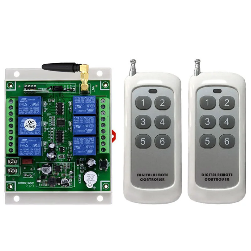 1000M DC12V 24V 6CH Wireless Remote Control LED Light Switch Relay Output Radio RF Transmitter 433 MHz Receiver