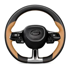 Genuine Leather for GAC  EMPOW EMKOO GS3 E8 GS4 MAX Hand Sewing Steering Wheel Cover Fabric Interior Protection Car Accessories