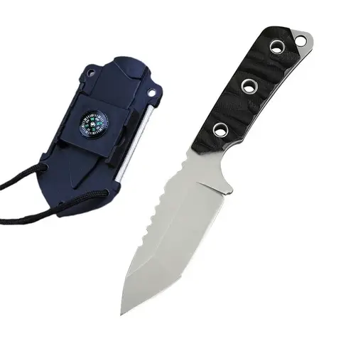 휴대용 다기능 야외 칼, 고경도 캠핑 생존 스트레이트 나이프 플린트 조합 칼