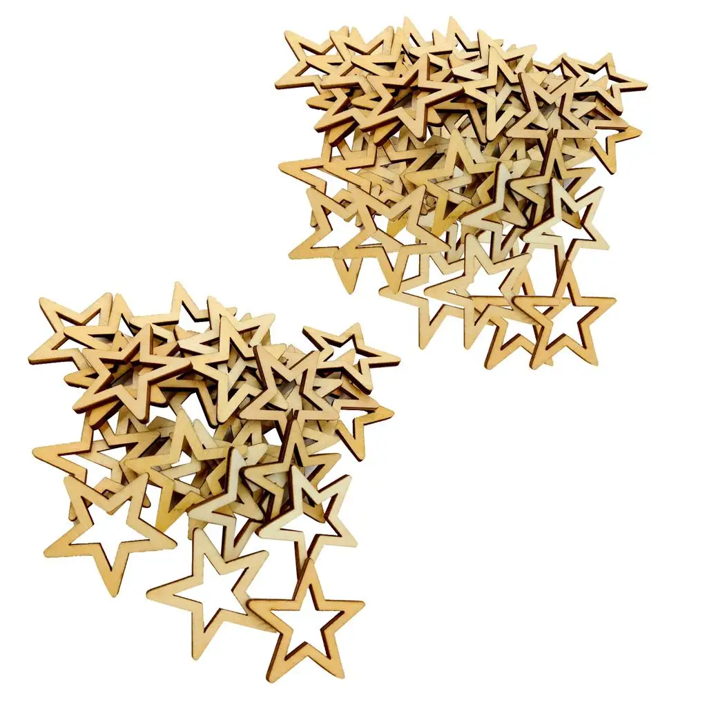 (IN 5PCS) - 25 Pcs 50 Pcs 30mm Mixed Pieces Unfinished Wood Decoration for Party Home Wedding Ornaments