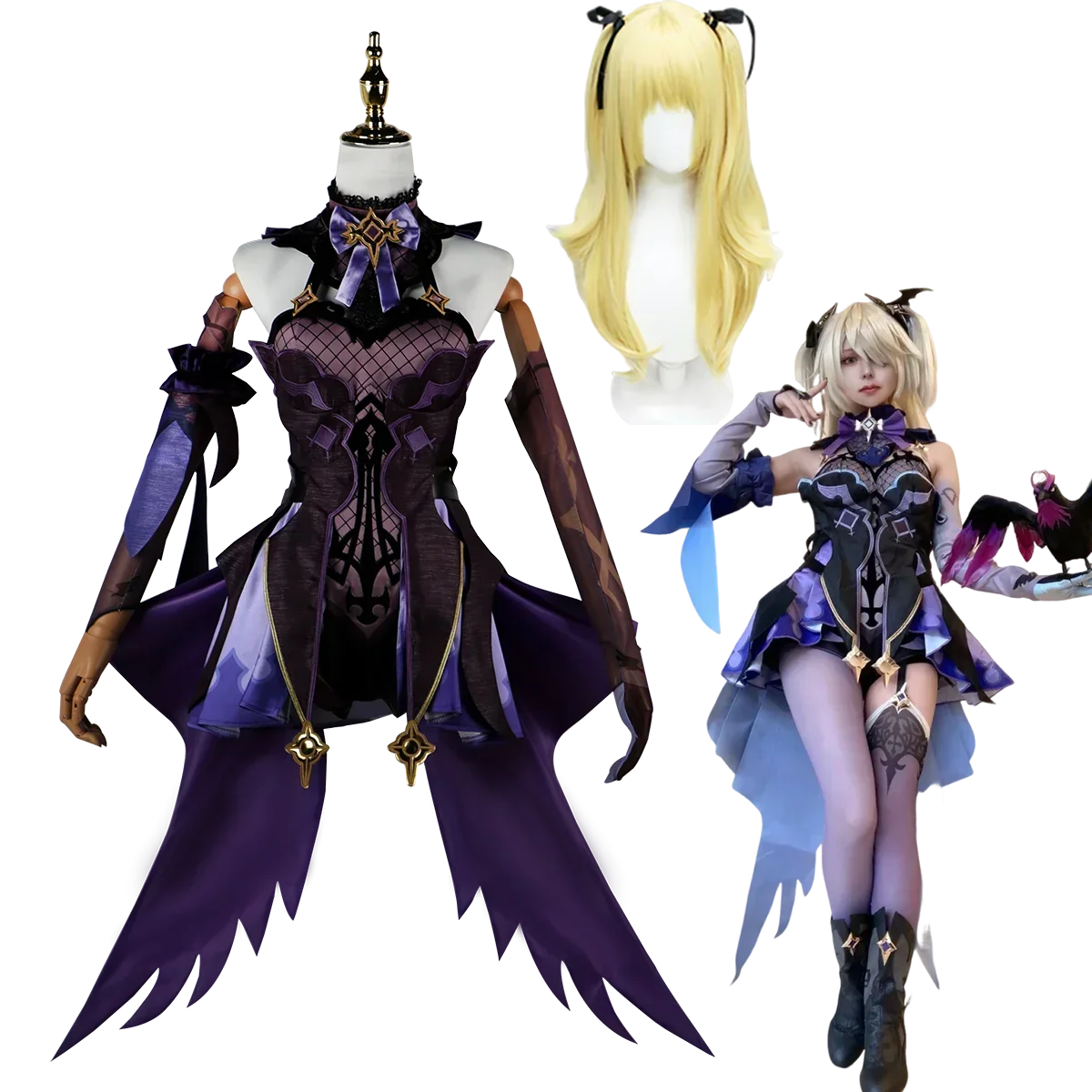 

CosplayGenshin Impact Fischl Cosplay Costume Set with Wig Anime Manga Dress for Women Girls Halloween Party Customized Outfit