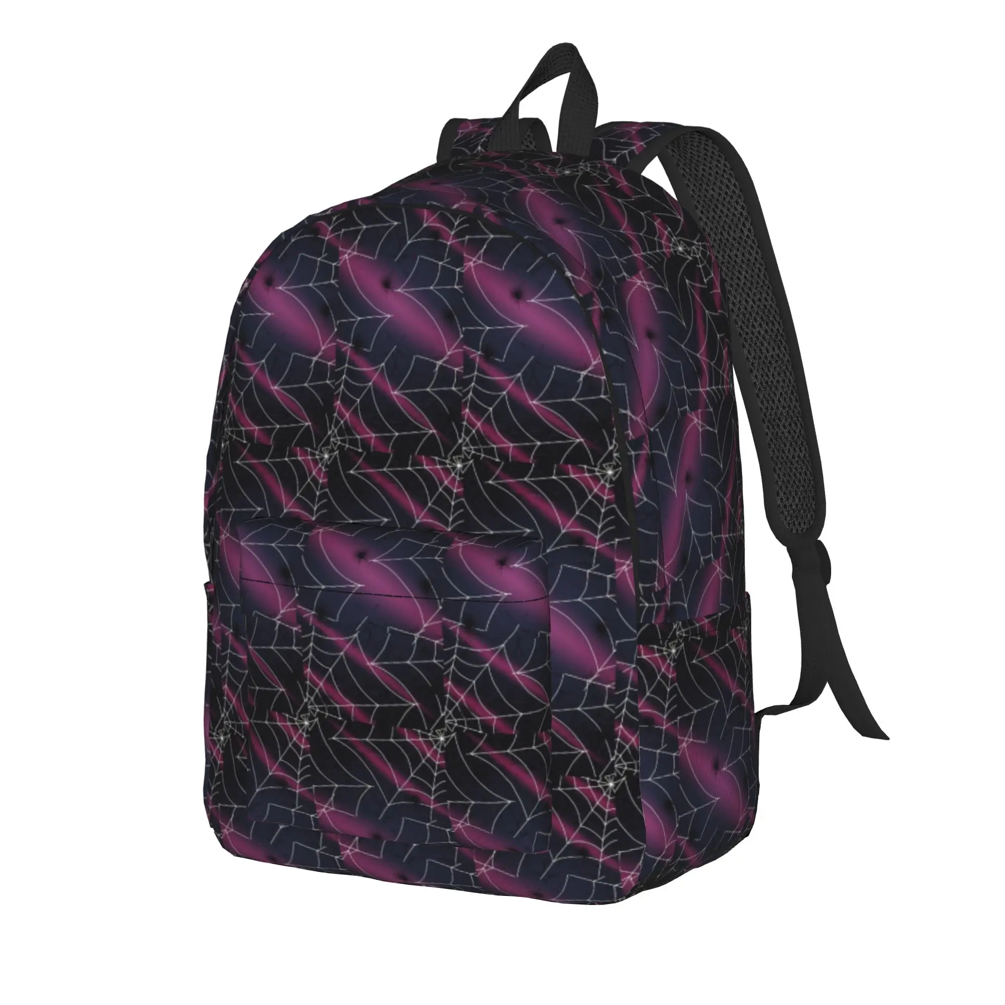 Horror Spider Web Dark Grunge Pattern Backpack  Daily Backpacks Unisex Design Durable High School Bags Modern Rucksack