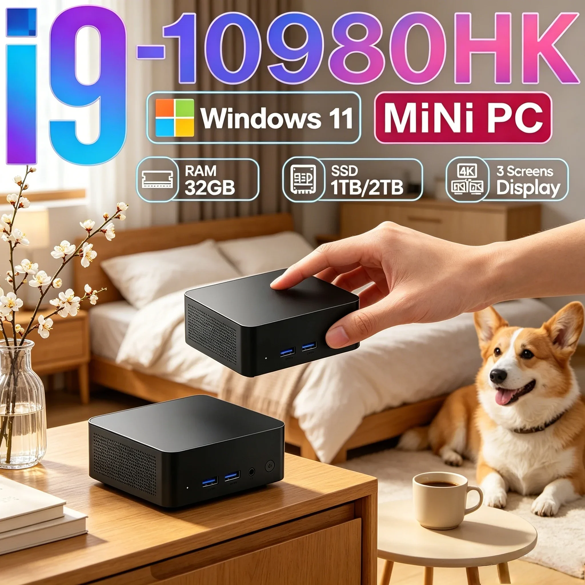 

Compact Office Mini Host Large Capacity Storage Fast File Processing Stable Working Mini Desktop PC Home Business Office