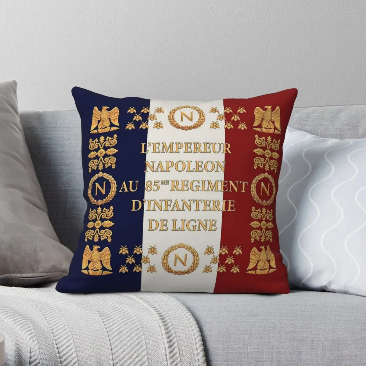 Napoleonic French 85th Regimental Pillowcase Polyester Linen Velvet Creative Zip Decorative Pillow Case Room Cushion Cover 18