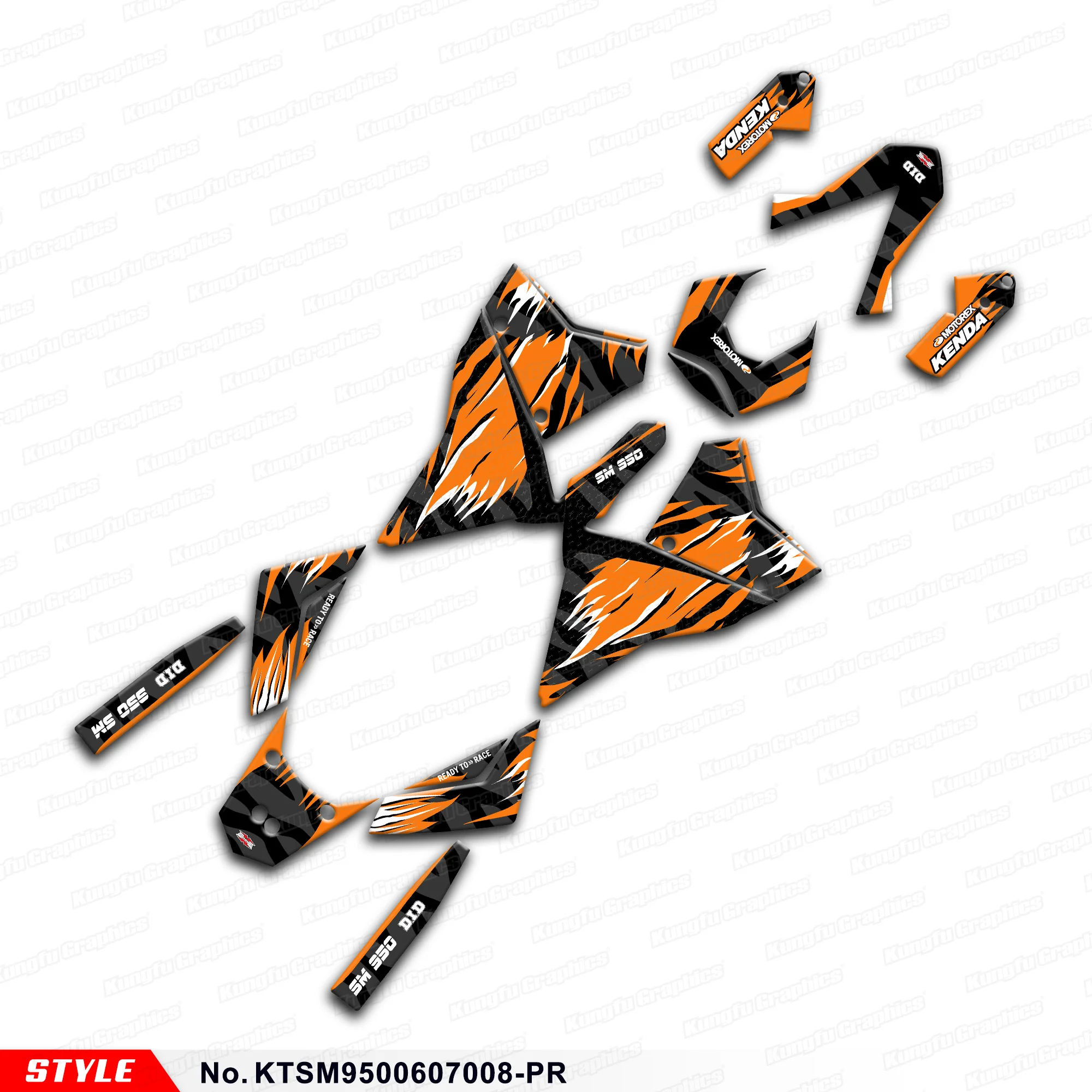 

JY RACING Stickers Complete Adhesive Decals for KTM 950 Supermoto 950 SM 2006-2007, Graphic Design, KTSM9500607008-PR