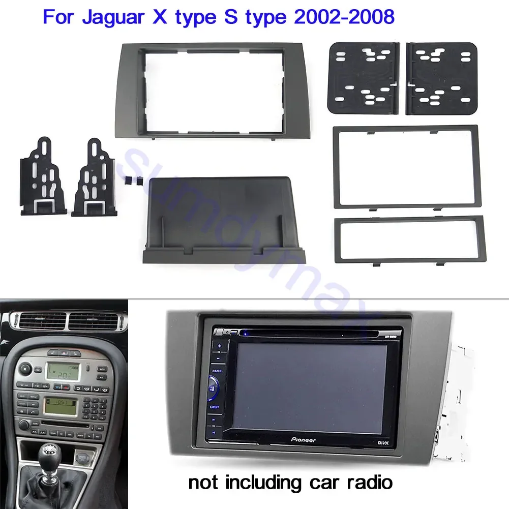 

2din автомобильная радиоприемная панель для JAGUAR X type S type 2003-2008 Facia GPS-навигация приборной панели адаптер консольной пластины