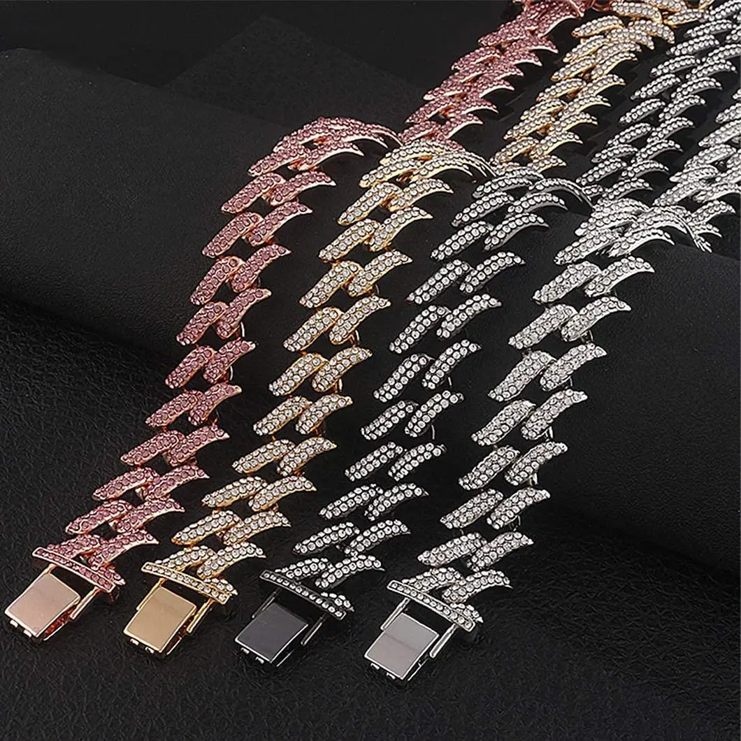 Hip hop Iced Out Bling Chain Necklace High Quality 13mm Width Miami Cuban Chain HipHop Men Women Necklaces Fashion Jewelry