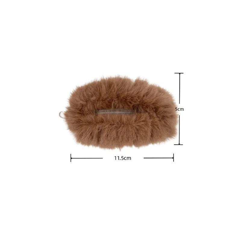 New Cute Faux Fur Twisted Hair Clip Large Size Soft Plush Furry Hair Clips Plastic Hairpin Women Hair Accessories