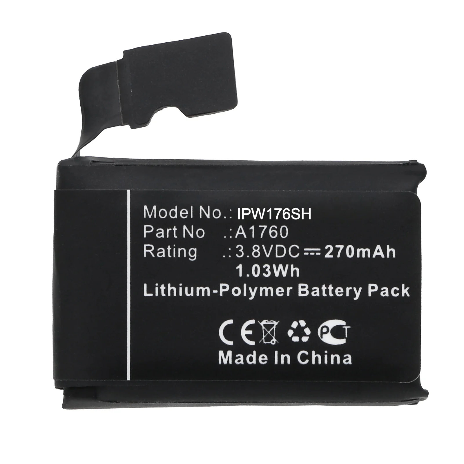 

KIPNO Li-Polymer Smartwatch Battery A1760 for Apple MNNN2LL/A MP032LL/A Watch 2 38mm Li-Polymer 3.80V 270mAh / 1.03Wh