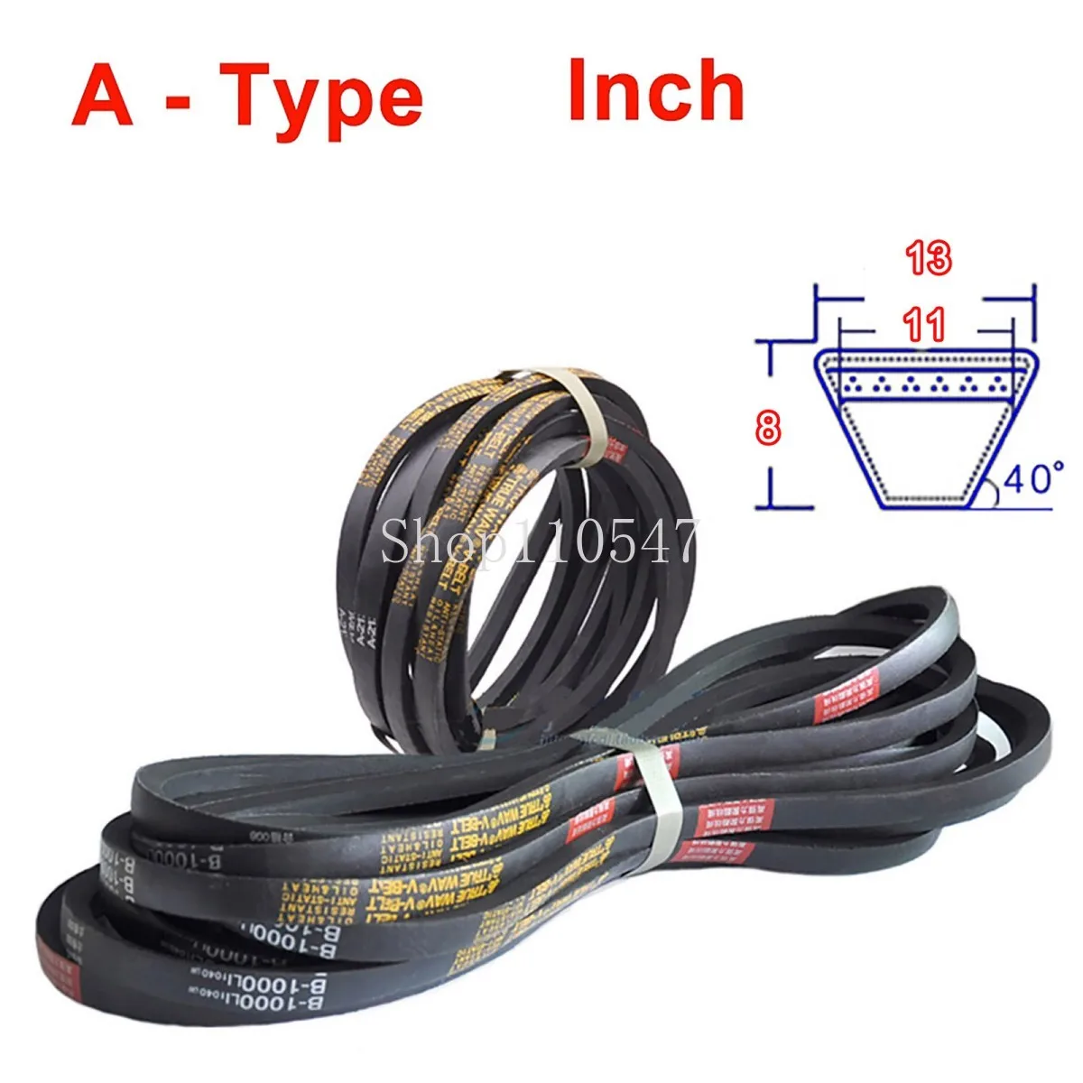 1Pcs A Type Triangle Belt V-belt Mechanical Industrial Transmission Belt Pitch Length 500/650/750/800/850/900/1000/1050/~2400mm