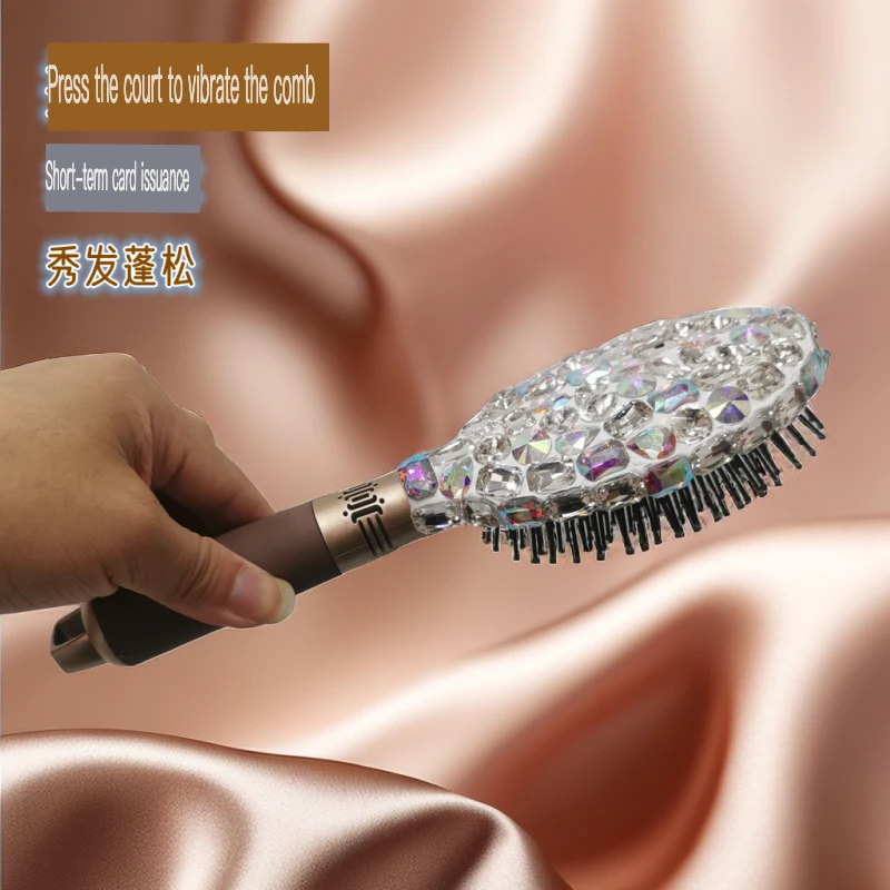

Sparkling Diamond Inlaid Air Cushion Airbag Curly Women's Special Long Hair Comb, Children's Portable Home Massage Comb Inlay