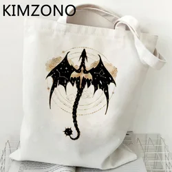 Dragon shopping bag cotton jute bag tote grocery bolsas de tela shopper bag reusable boodschappentas fabric ecobag sac tissu