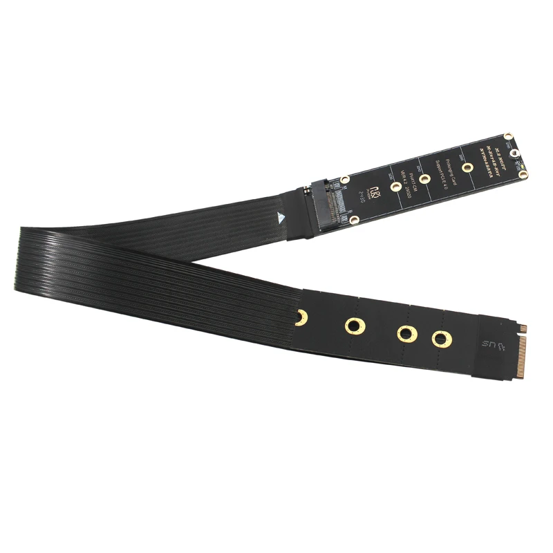 Dual Protocol M.2 to PCIe 4.0 Extension Cable Adapter High Speed Gen 4.0 Riser for 2230 2242 2260 2280 M.2 PCI-e / NGFF SATA SSD