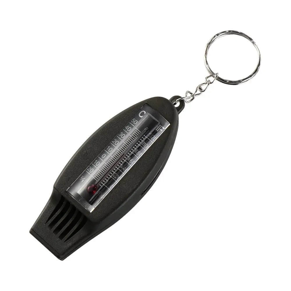 4 in 1 Emergency Whistle Multifunction Thermometer Survival Whistle Magnifier Compass Outdoor Whistle Referee Cheerleading
