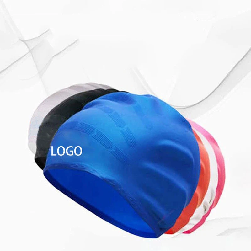 Professional silicone swimming cap equipment for men and women, large waterproof, with long hair and ear protectors