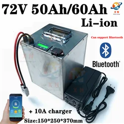 li ion 72v 50Ah 60Ah lithium ion battery with bluetooth APP BMS for 3000W 5000w scooter bike motorcycle + 10A charger