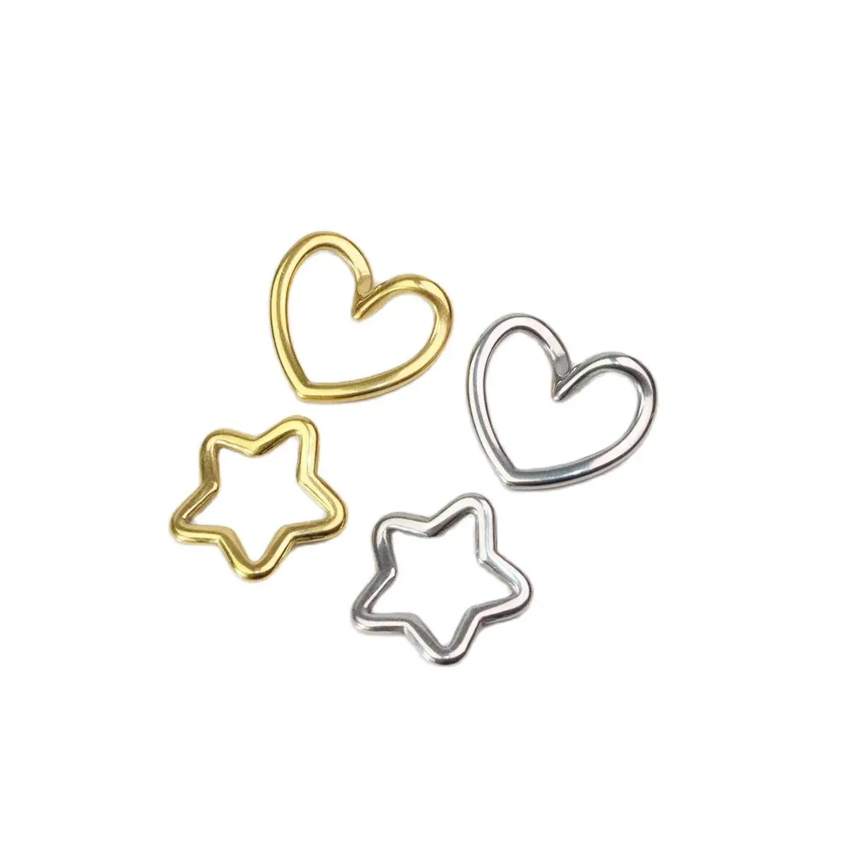 

5pcs Stainless Steel High Quality Cast Heart Star Jewelry Flower Charms Pendant DIY Handcraft Waterproof Antiallergic