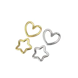 5pcs Stainless Steel High Quality Cast Heart Star Jewelry Flower Charms Pendant DIY Handcraft Waterproof Antiallergic