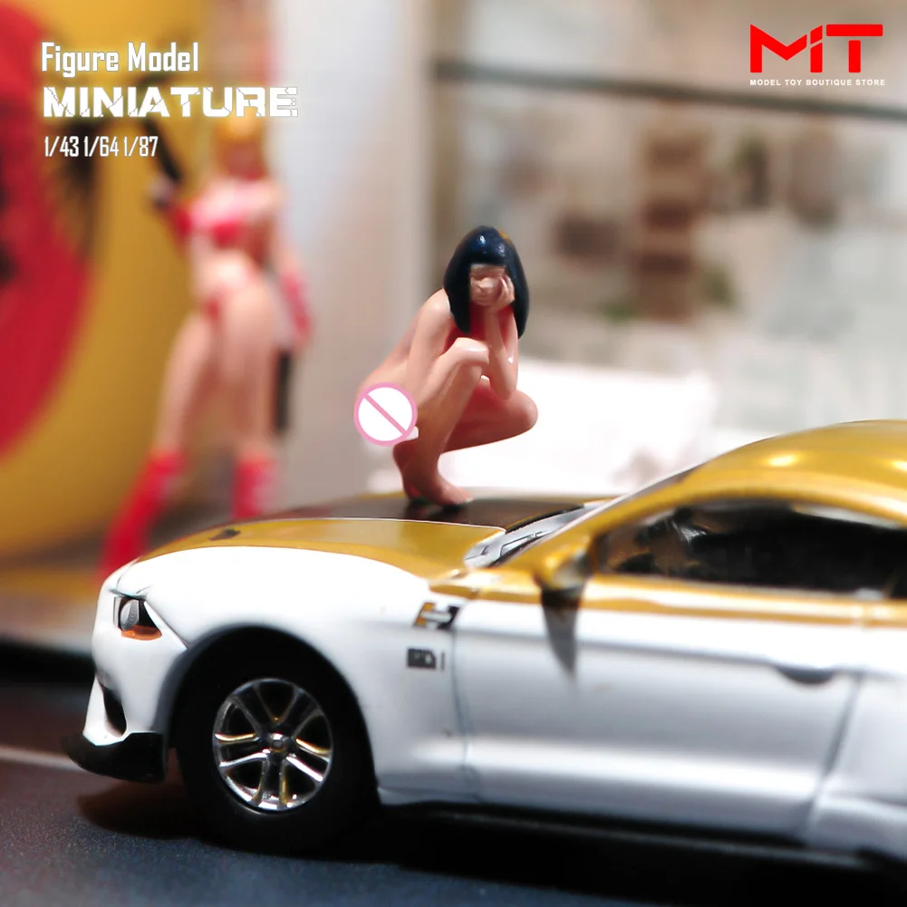 تمثال المنمنمات 1/87 1/64 1/43 1/24 نمط حر فتاة القاتل القرفصاء أرقام نموذج الإبداعية التصوير المشهد الدعائم للسيارات