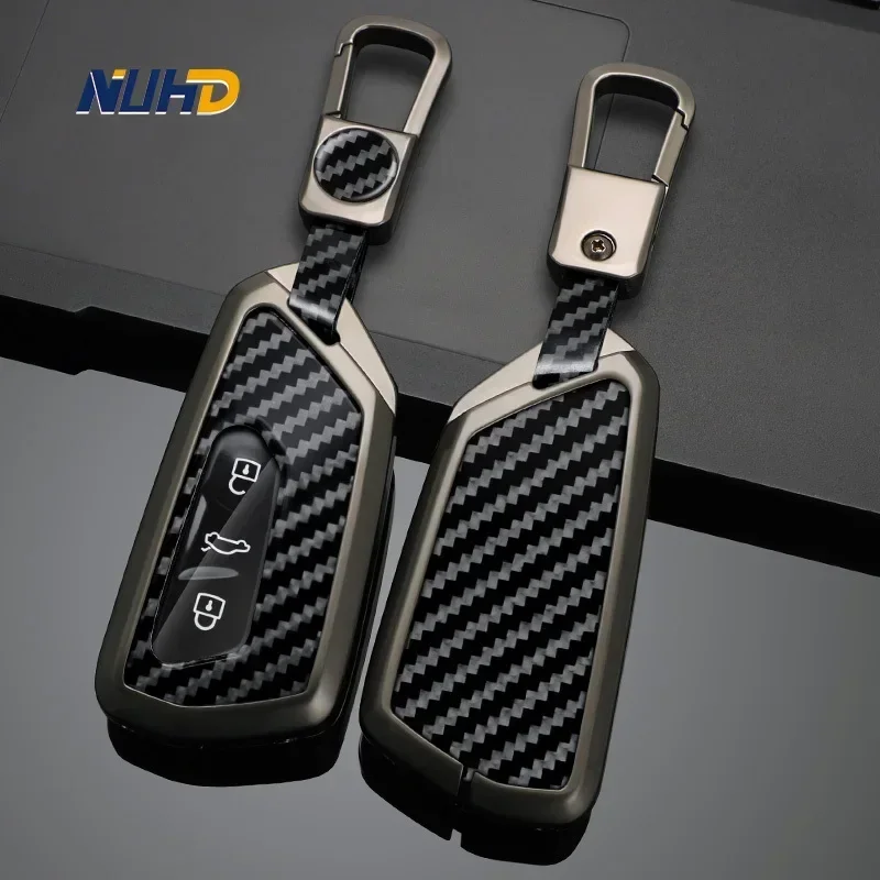 

Carbon Fiber Car Key Case Keychain For VW Volkswagen Golf 8 Mk8 ID4 ID5 For Skoda Auto Key Cover Protector Shell Fob Accessories