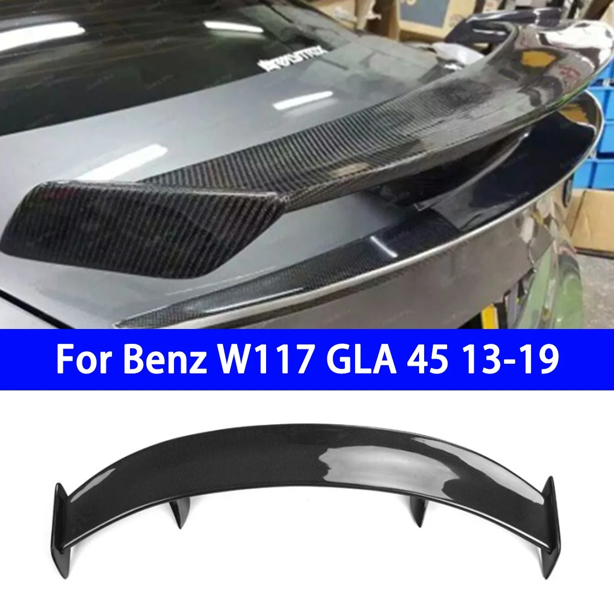 Suitable for Mercedes Benz W117 GLA Class GLA45 GT Modified with True Carbon Fiber Tail Wing Fixed Wing Spoiler