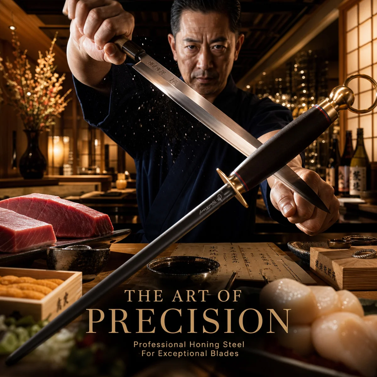 

Professional Butcher's Sharpening Rod highcarbon steel Stick Honing Steel For Kitchen Knife Household Stainless Steel Knives