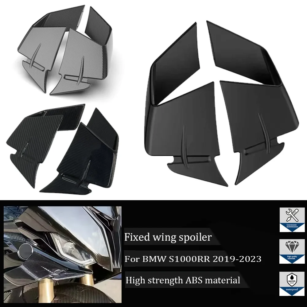 

Carbon Fiber ABS Motorcycle Front Aerodynamic Side Fixed Wing Spoiler For BMW S1000RR S 1000RR 2019-2023 Side Winglet Fairing