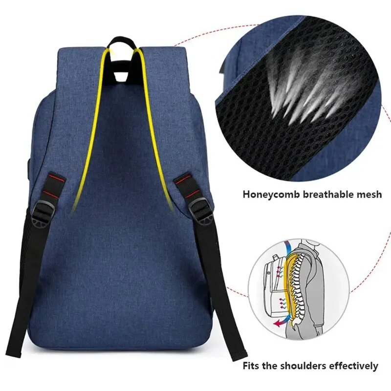 Klassische Männer wasserdichten Rucksack USB-Aufladung lässigen Reise rucksack Männer große Kapazität Reise Laptop Rucksack Schult asche