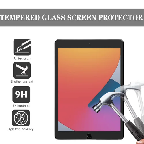 Imagen 1 del producto Protector de pantalla de vidrio templado para Apple Ipad Air 5, 4, 2022 Pro, 11, 2018, 9,7 pulgadas, 10,2, 9a, 8ª, 7ª generación, película templada