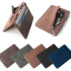 Multi Slot Mini Coin Pocket Card Case Coin Purse Magic Money Clip ID Card Holder Slim Wallet Men Card Holder