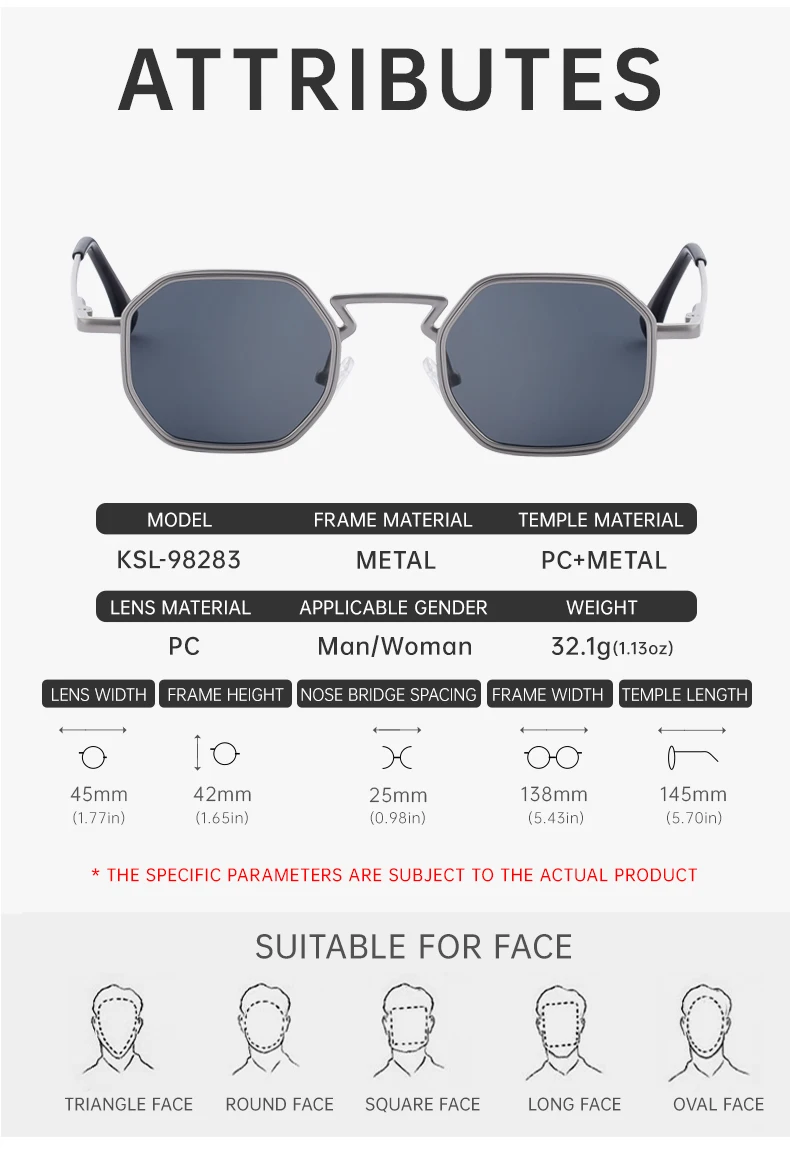 Kleine Polygon-Metall-Sonnenbrille im Punk-Stil für Herren 2026 Luxusmarke Vintage Sonnenbrille Männliche Mode Outdoor-Brillen UV400 – Detail 13