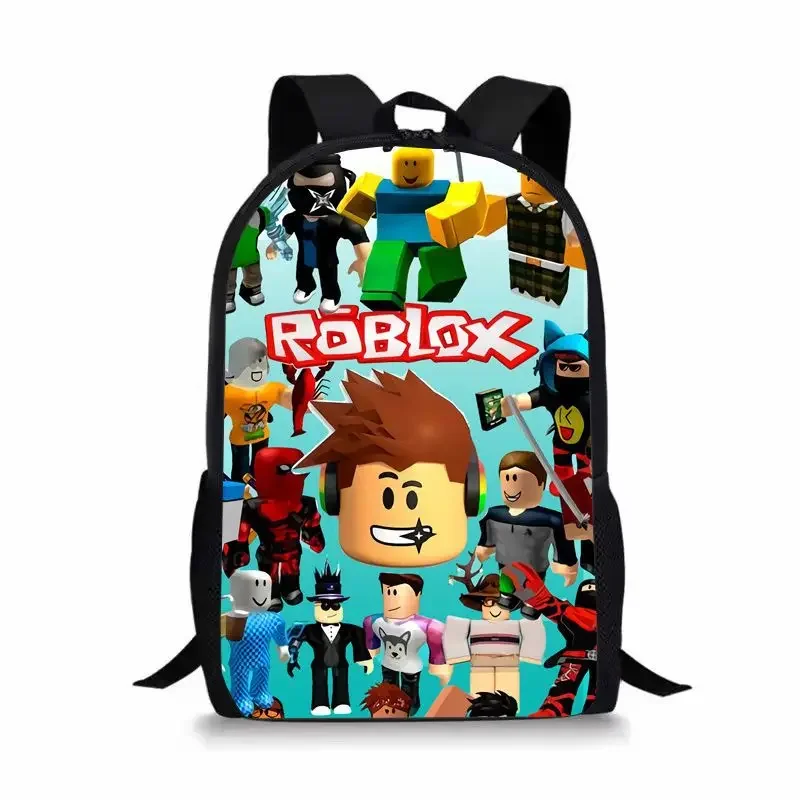 Backpack New Roblox ROBLOX Backpack for Primary and Secondary School Students boys and girls Backpack Lightening zipper shoulder