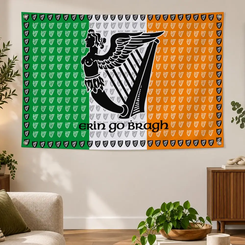 Heritage I-Irish Harp Erin Go Bragh Flags Banner Decor for Bedroom,Garden,Party,Club,Gaming Room,Indoor Outdoor