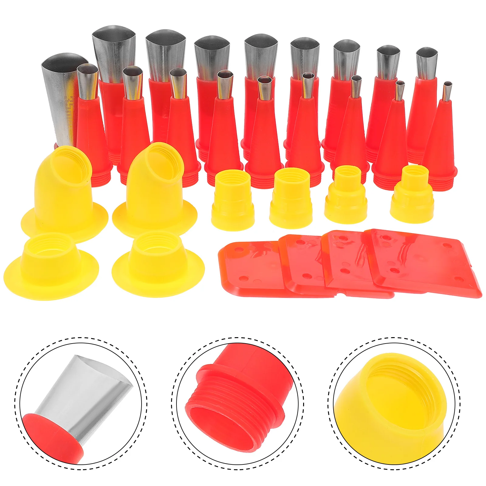 1 set 1 Set Caulking Nozzle Kit Stainless Steel Plastic Caulking Tips Set For Diy Home Repair Grout Sealer Applicator Tool