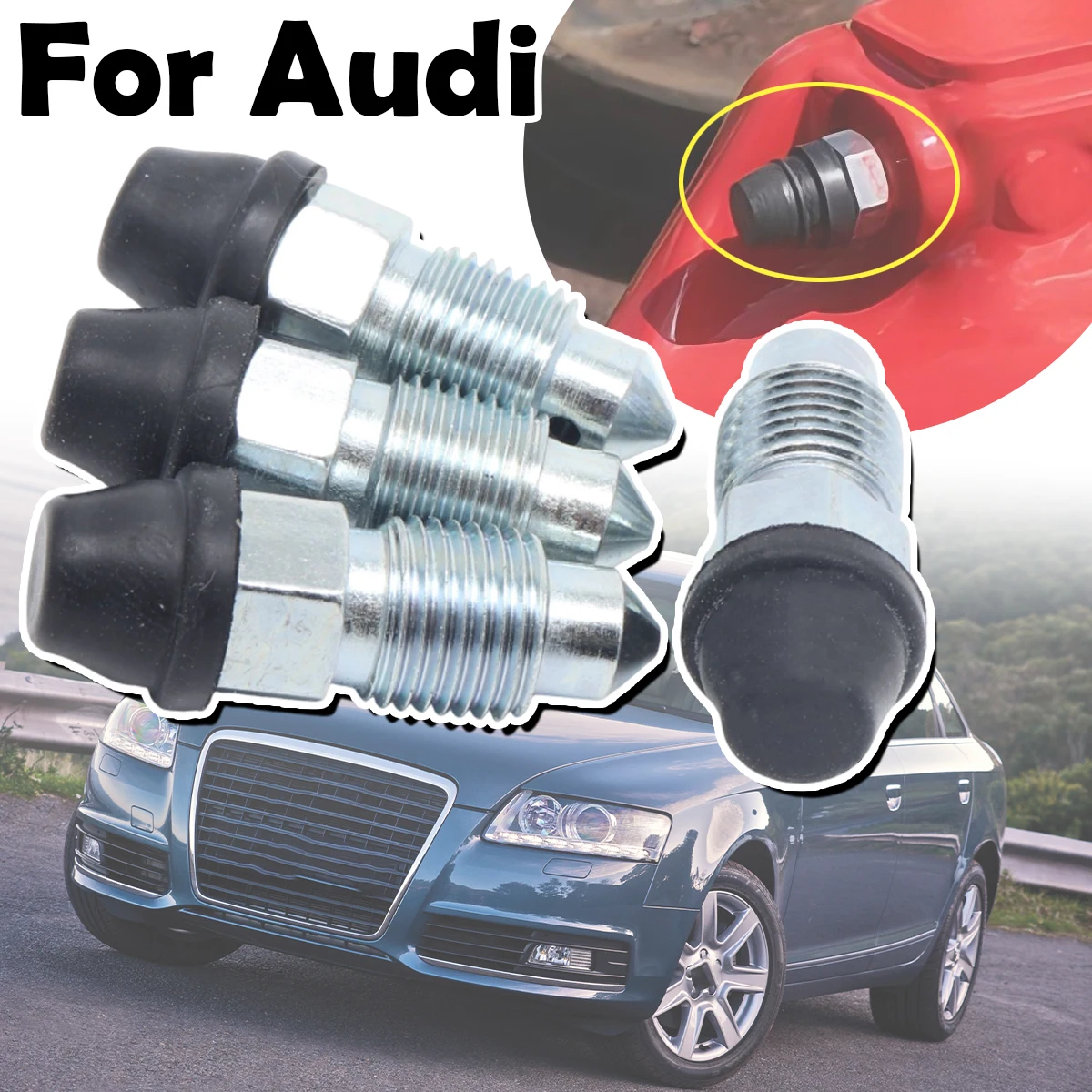 

Front Rear Bleeder Valves and Rubber Dust Caps Left Right Caliper Bleed Nipple Screw Kit For Audi TT A6 C7 A4 B7 A5 8T A3 S3 8L