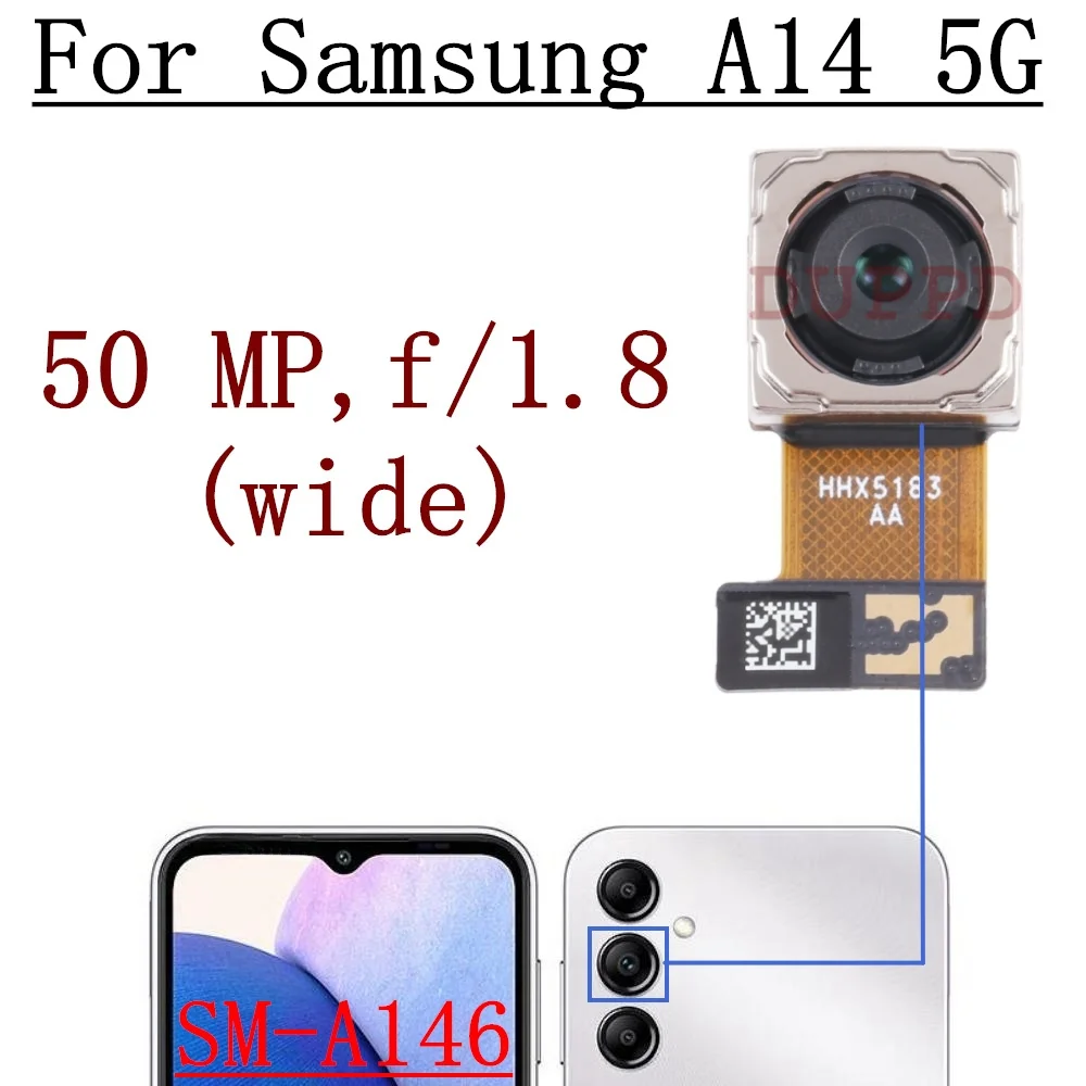 Rear Front Camera For Samsung Galaxy A14 4G/5G A145 A146 Frontal Selfie Wide Backside Back Camera Module Spare