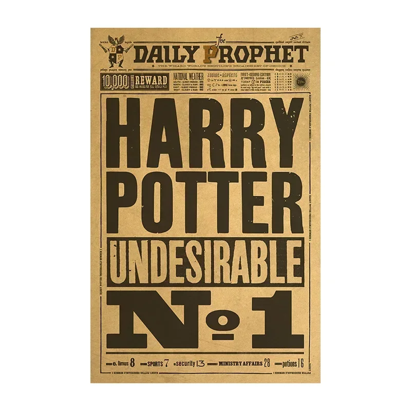 Harries Potter Magical World Series Posters Hogwarts Wanted Posters Maps Tickets Movie Peripherals Wallpapers Party Gift for Kid