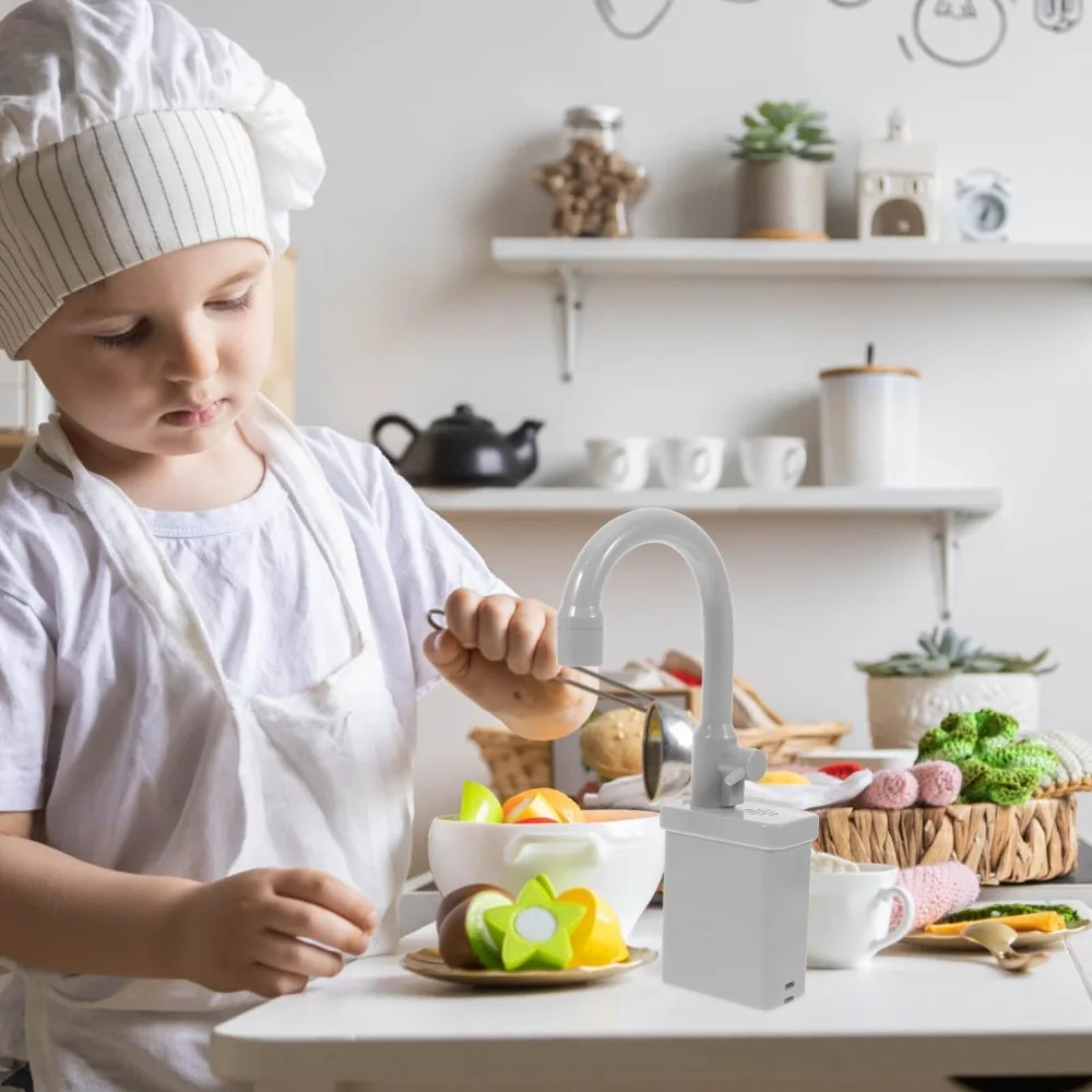 Grifo giratorio de plástico para cocina, juguete de repuesto para fregadero, simulación con agua corriente