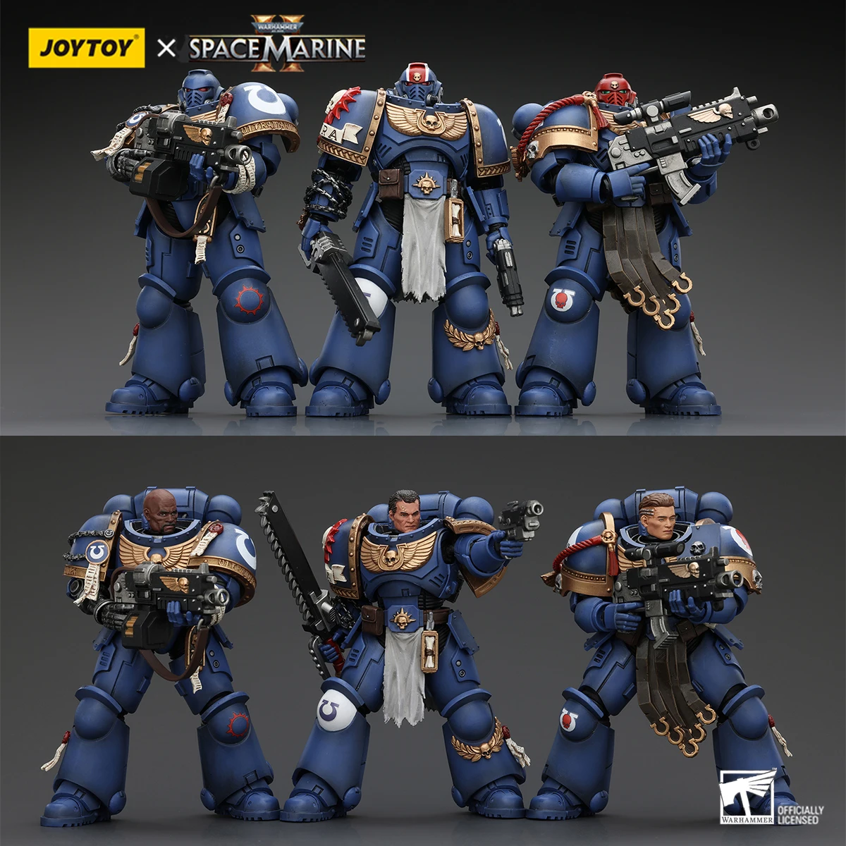 Joytoy warhammer 40k figura de ação uitramarines tenente zumbido figura gadriel irmão chahairon conjunta estatueta móvel modelo brinquedo