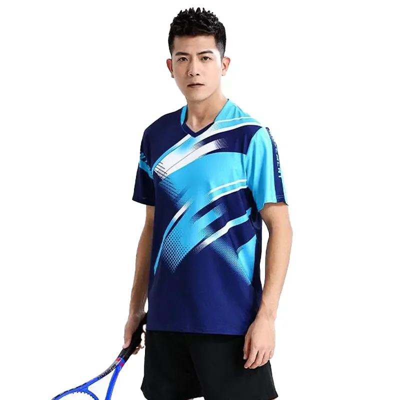 

New Badminton Quick Dry Gym Men Shorts Tennis Table Ping Pong Tee Running Training Jerseys Golf Team Sportswear T-shirts