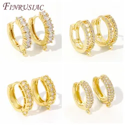 1/2Pairs Fasteners For Earrings Supplies For Jewelry 18K Real Gold Plated Round Earring Fixtures,Accessories For Earrings