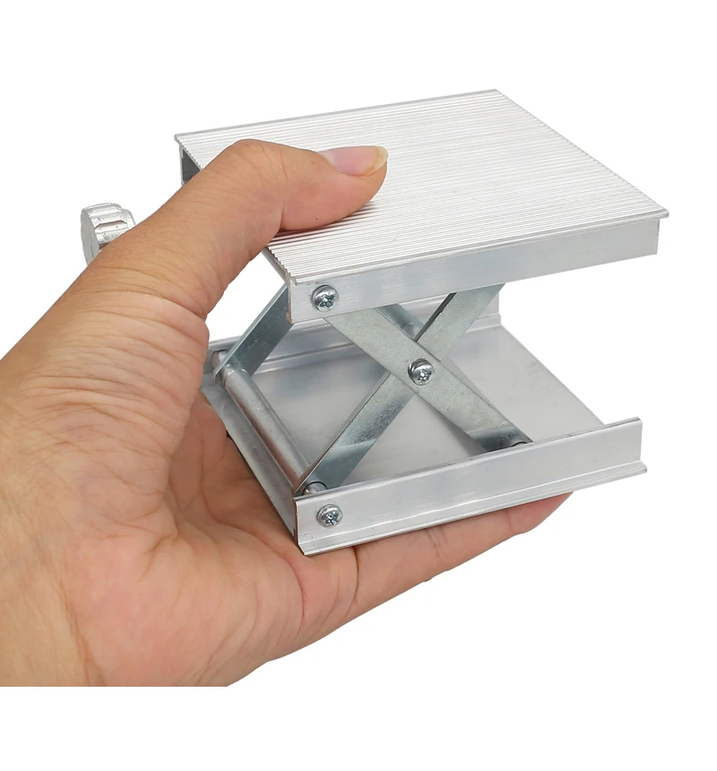 90x90mm Lifting Platform Spirit Level Lift Bracket 25-90mm Height Adjustable Universal Rotatable Stand for Floor Stick Laborator